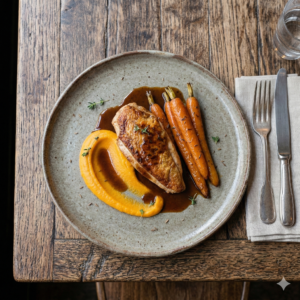 suprême de volaille fermière au jus réduit