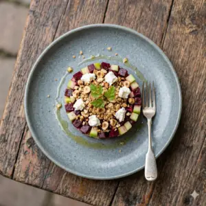 tartare de betteraves et pommes granny du restaurant La Cour, Paris 11 ème